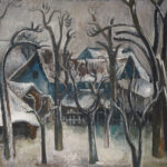 Winterlicher Baumgarten mit Hinterhäusern, 1933